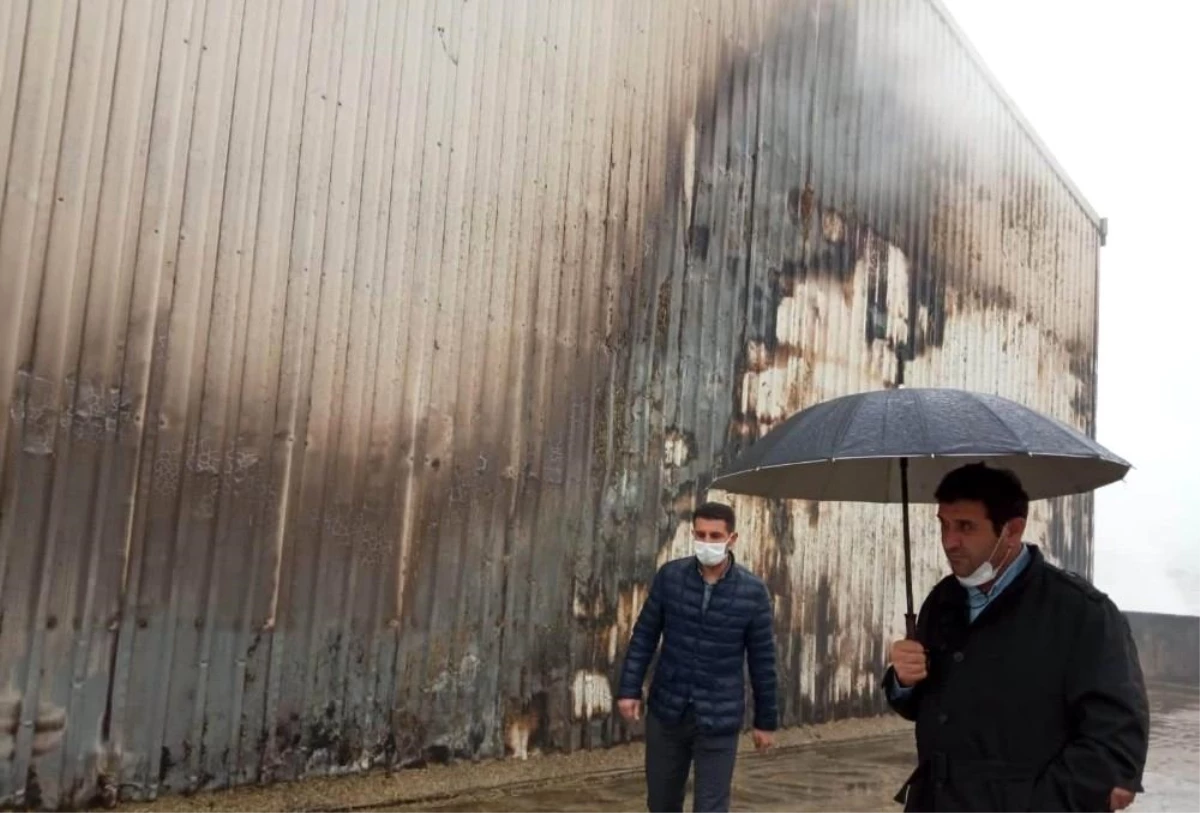 Hüyük Belediye Başkanı Çiğdem yangında zarar gören besihaneyi inceledi