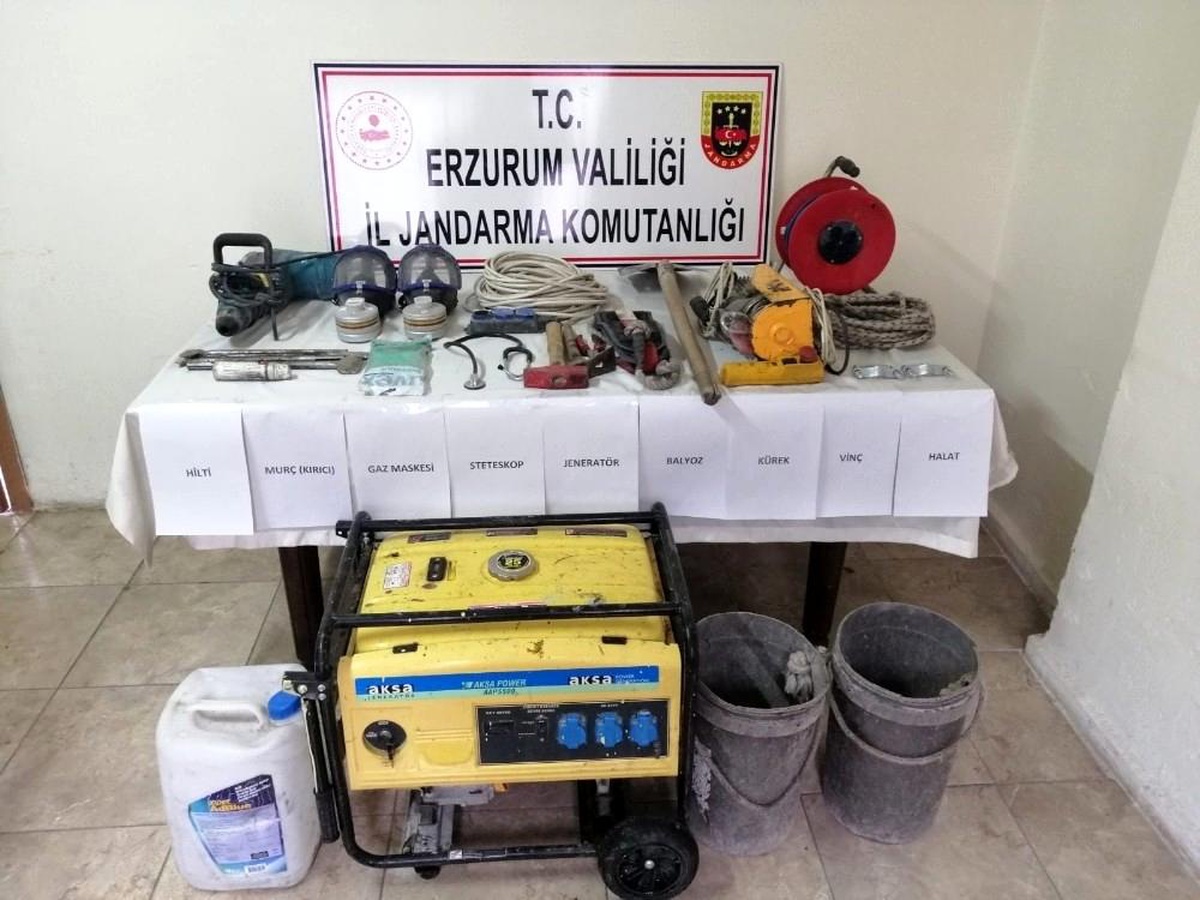 Erzurum\'da kaçak kazı yapan 8 kişiye adli işlem yapıldı
