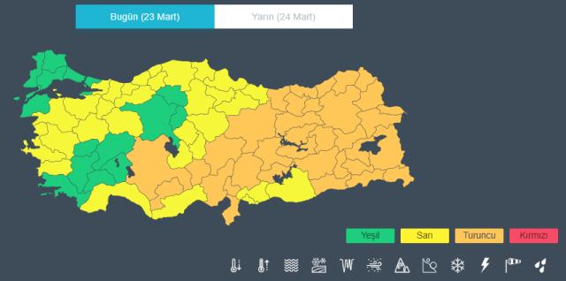 Kuvvetli sağanak yapış geliyor! Meteoroloji'den 35 il için turuncu, 31 il için sarı kodlu uyarı