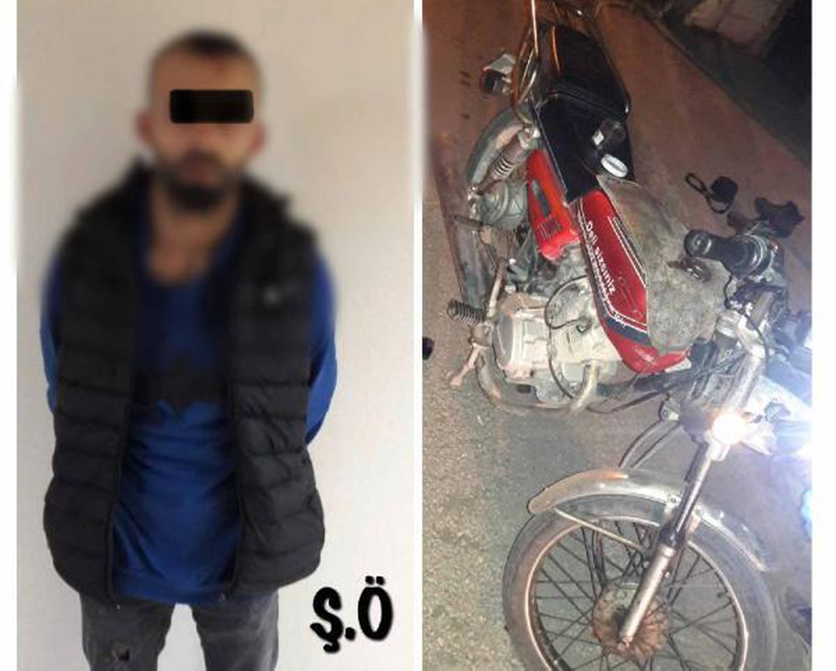 Polisi görünce çaldığı motosikleti bırakıp kaçmaya çalıştı