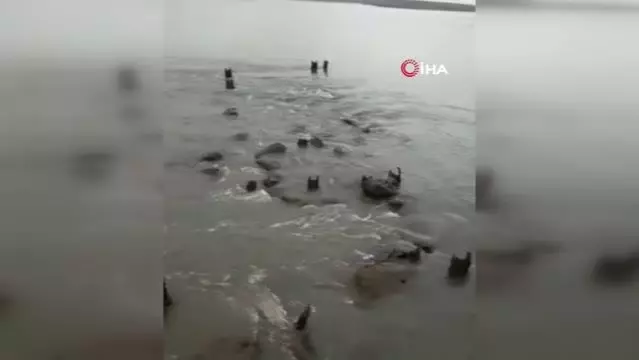 Son dakika haber! Sahilde yaşanan gelgit olayı kameralara yansıdı