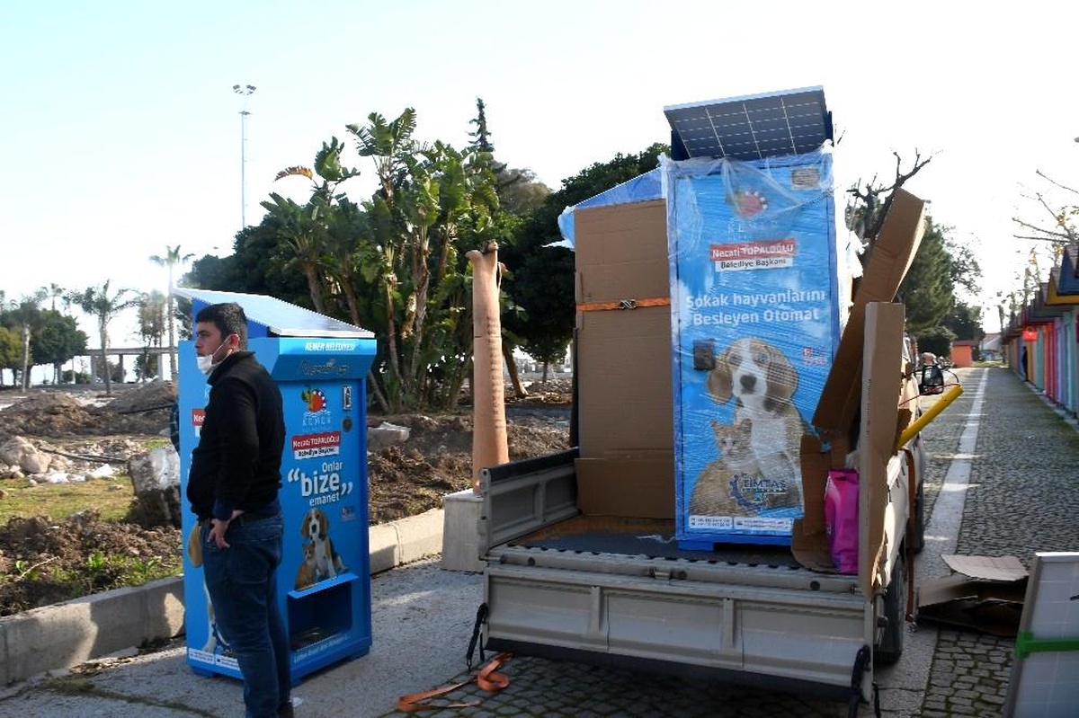 Sokak hayvanları için güneş enerjisiyle çalışan mamamatikler kuruldu