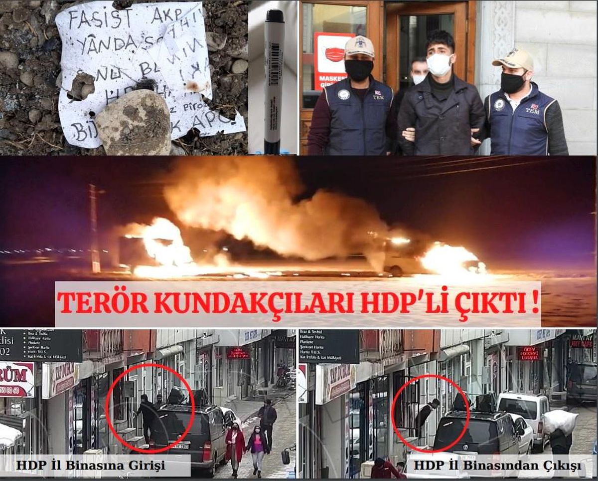 Ağrı\'da terör kundakçıları HDP\'li Çıktı