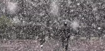 Kırıkkale'de lapa lapa kar yağışı
