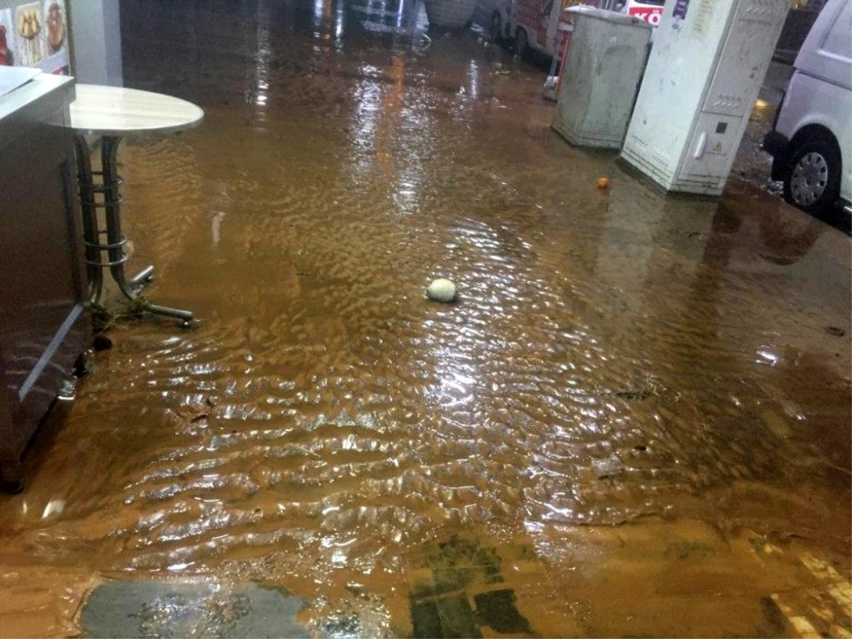 Silvan\'da aşırı yağış nedeniyle birçok iş yerini su bastı