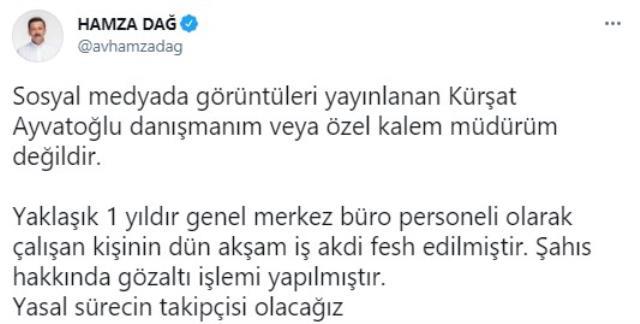 Hamza Dağ'dan Kürşat Ayvatoğlu açıklaması: Danışmanım değil, büroda personel olarak çalışıyordu