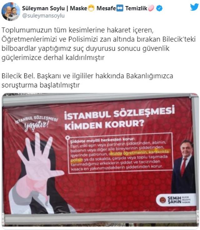 İçişleri Bakanlığı'nca soruşturma başlatılan afişler kaldırıldı