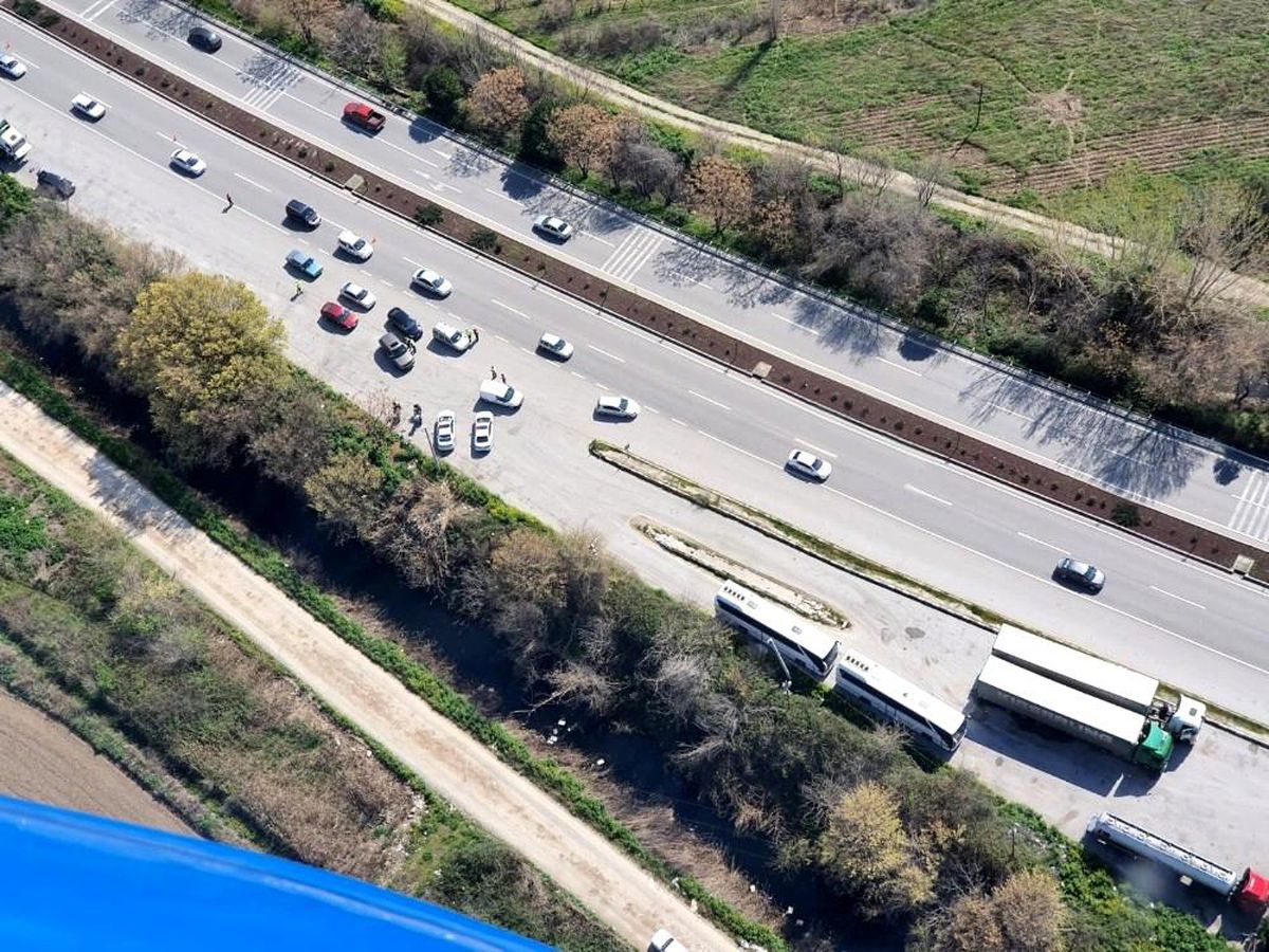 Trafik ihlali yapanlar helikopterden tespit edildi