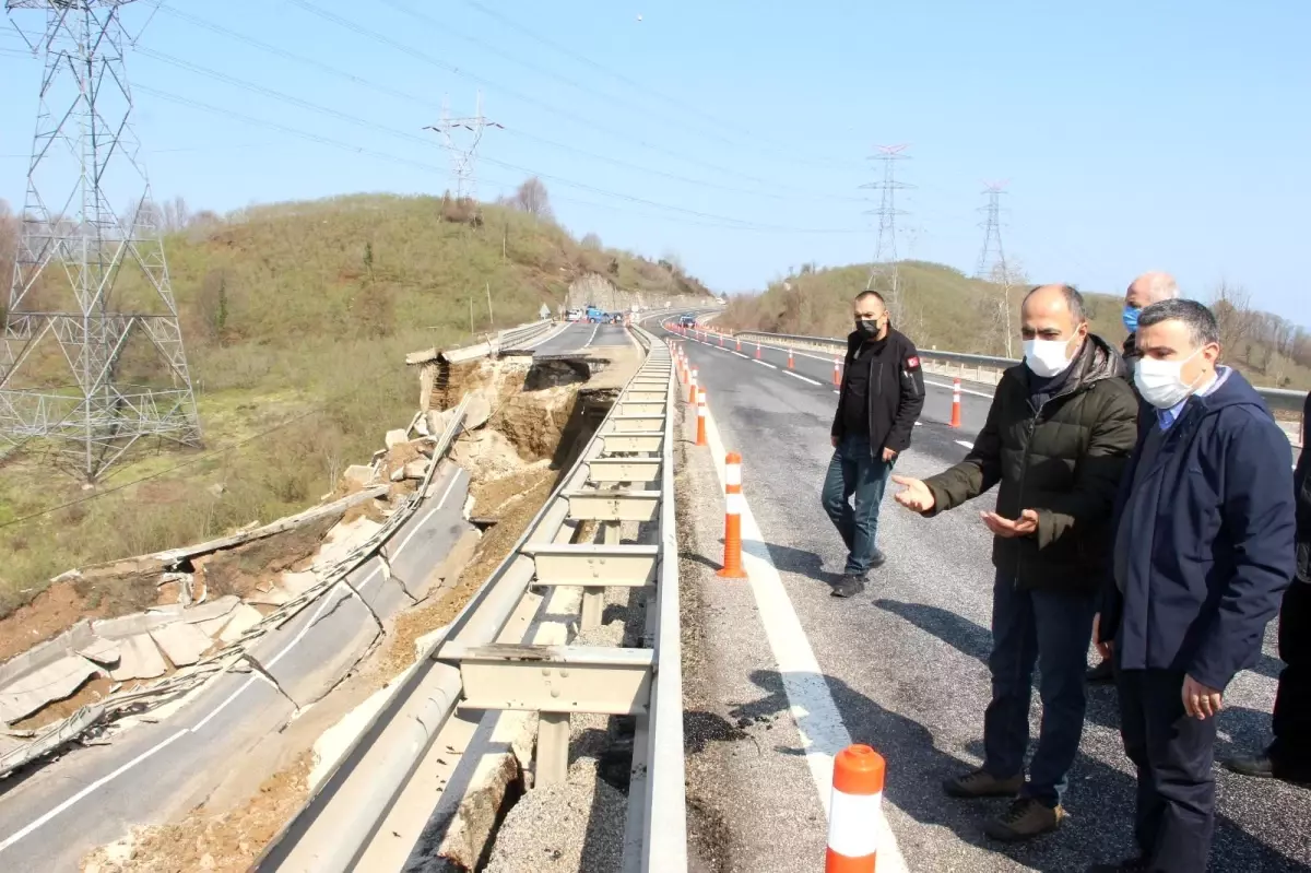 Çöken Düzce Zonguldak yolunda inceleme