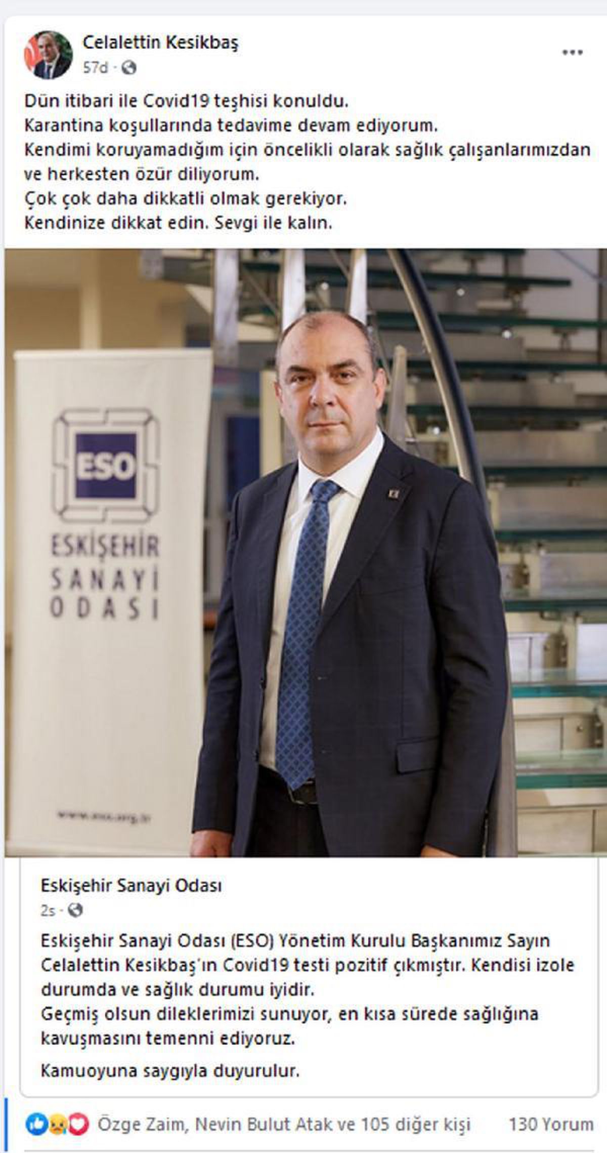 ESO Başkanı Kesikbaş\'ın testi pozitif çıktı (2)