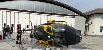 İtalya'da polis helikopteri havalanırken kaza yaptı