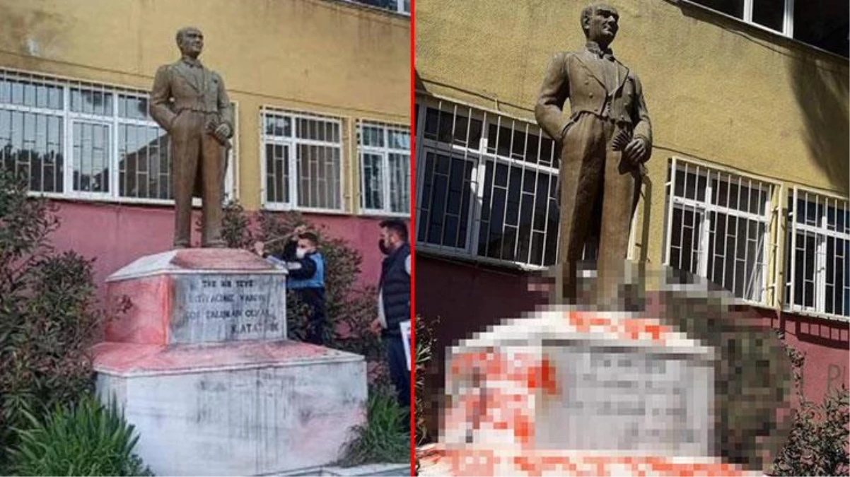 Tekirdağ\'da Atatürk heykelinin üzerine hakaret içerikli yazılar yazıldı, valilik harekete geçti