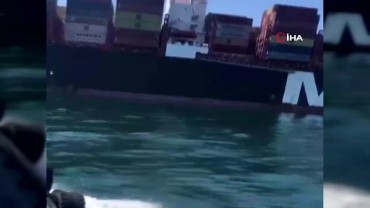 Ambarlı Limanı\'nda konteyner gemisi iskeleye çarptı