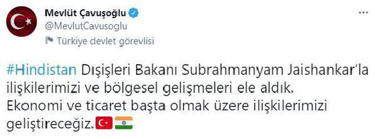 Bakan Çavuşoğlu, Tacikistan\'da Hindistanlı mevkidaşı ile görüştü
