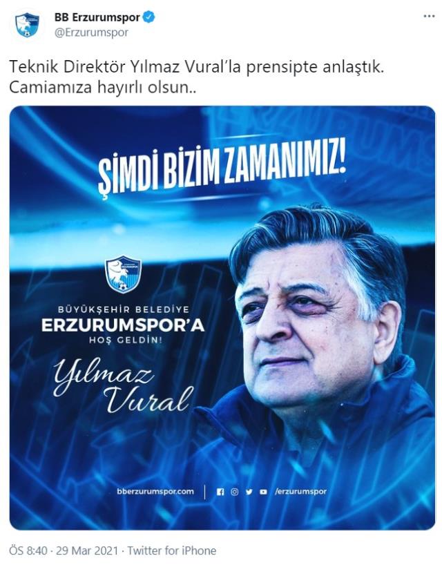 BB Erzurumspor'da Yılmaz Vural dönemi