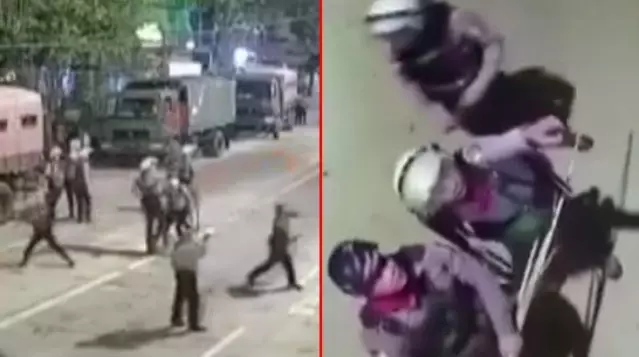 Bu kadarı da fazla! Myanmar'da yönetime el koyan ordu mensupları sivil halkın evlerine yabancı cisimler fırlatırken görüntülendi Bu kadarı da fazla! Myanmar'da yönetime el koyan ordu mensupları sivil halkın evlerine yabancı cisimler fırlatırken görüntülendi