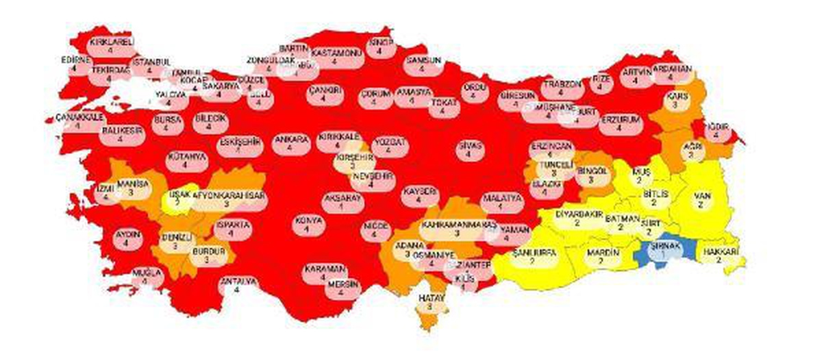 Çanakkale \'çok yüksek riskli\' kategoriye yükseldi