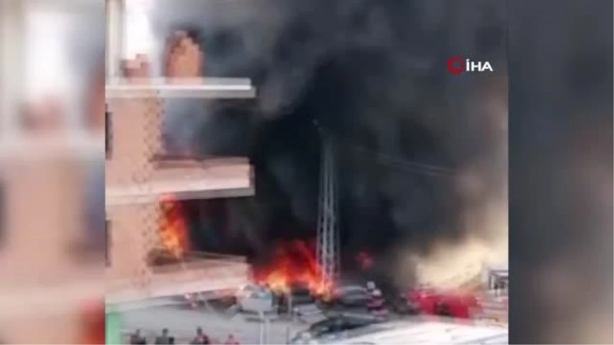 Trabzon\'da lastikçi dükkanında yangın