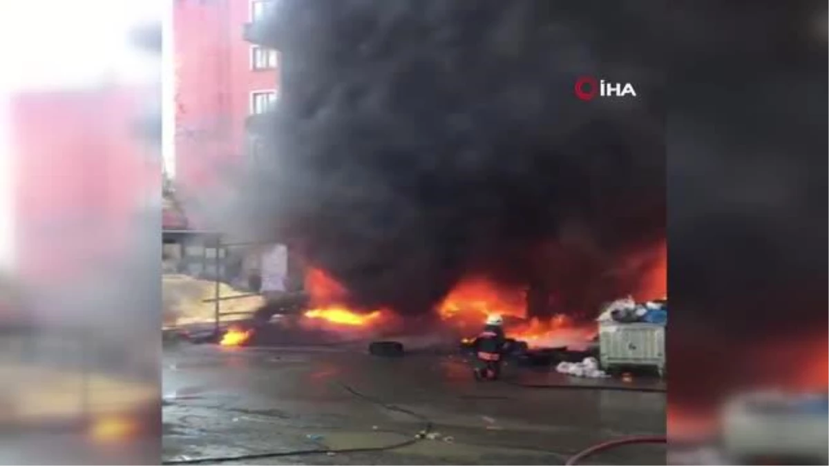 Son dakika! Lastik dükkanında korkutan yangın: Alevler metrelerce yükseğe çıktı