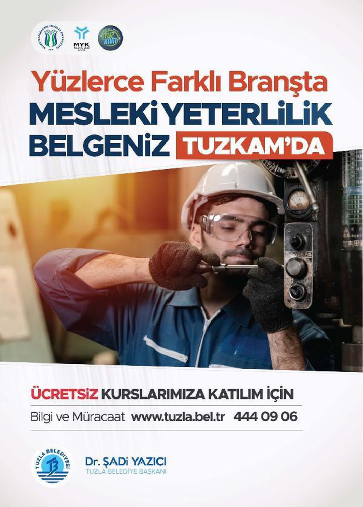 Tuzla\'da farklı branşlarda mesleki yeterlilik kurslarına ücretsiz katılım