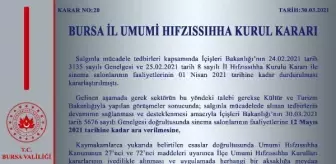 Son dakika haberleri: Bursa'da sinema salonlarının açılması 12 Mayıs'a ertelendi