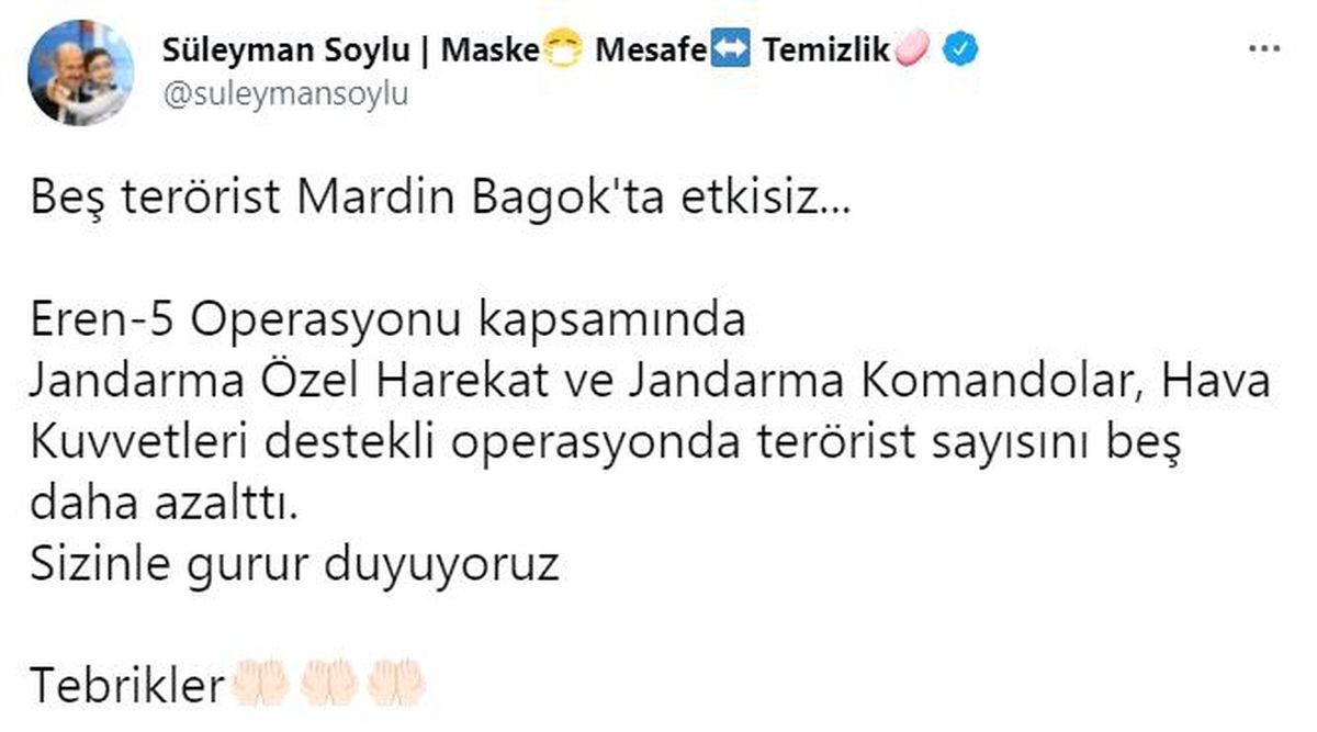 Son dakika: Mardin\'de 5 terörist etkisiz hale getirildi
