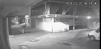 Kamyondan televizyon hırsızlığı kamerada