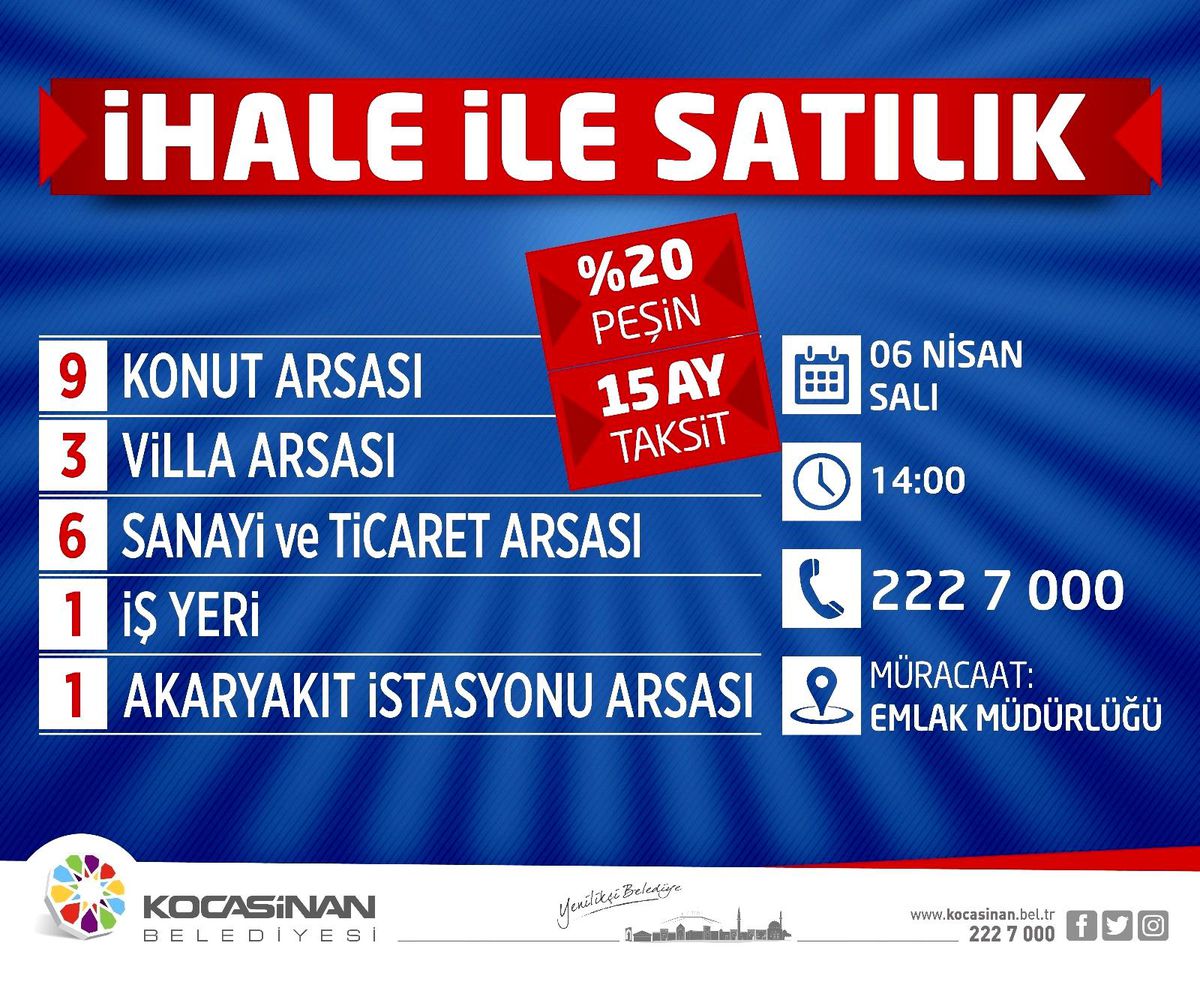 Kocasinan\'dan yüzde 20 peşin, 15 ay taksitle yatırım fırsatı