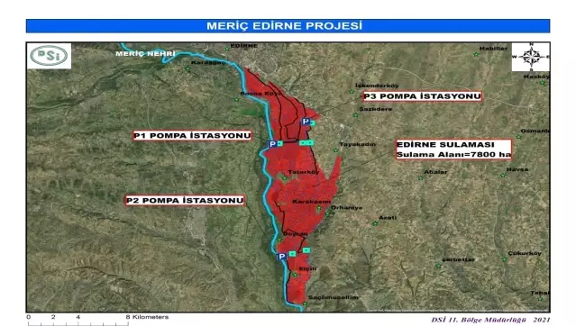 Edirne ovasında 78 bin dekar alan modern sulamaya açılacak