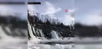 Kanadalı atlet donmuş göle yüksek dalışını başarıyla tamamladı