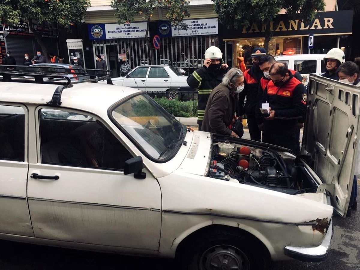 LPG\'li otomobilde çıkan yangın panik oluşturdu