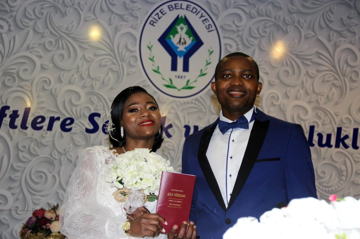 Nijeryalı çift Rize\'de tanıştı, Rize\'de evlendi