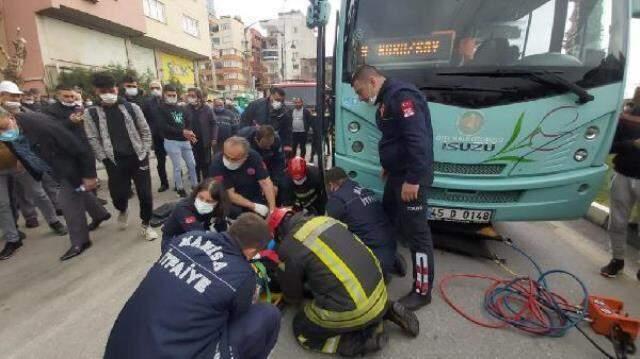 Otobüsün altında kalan yaşlı kadın mucize eseri kurtuldu