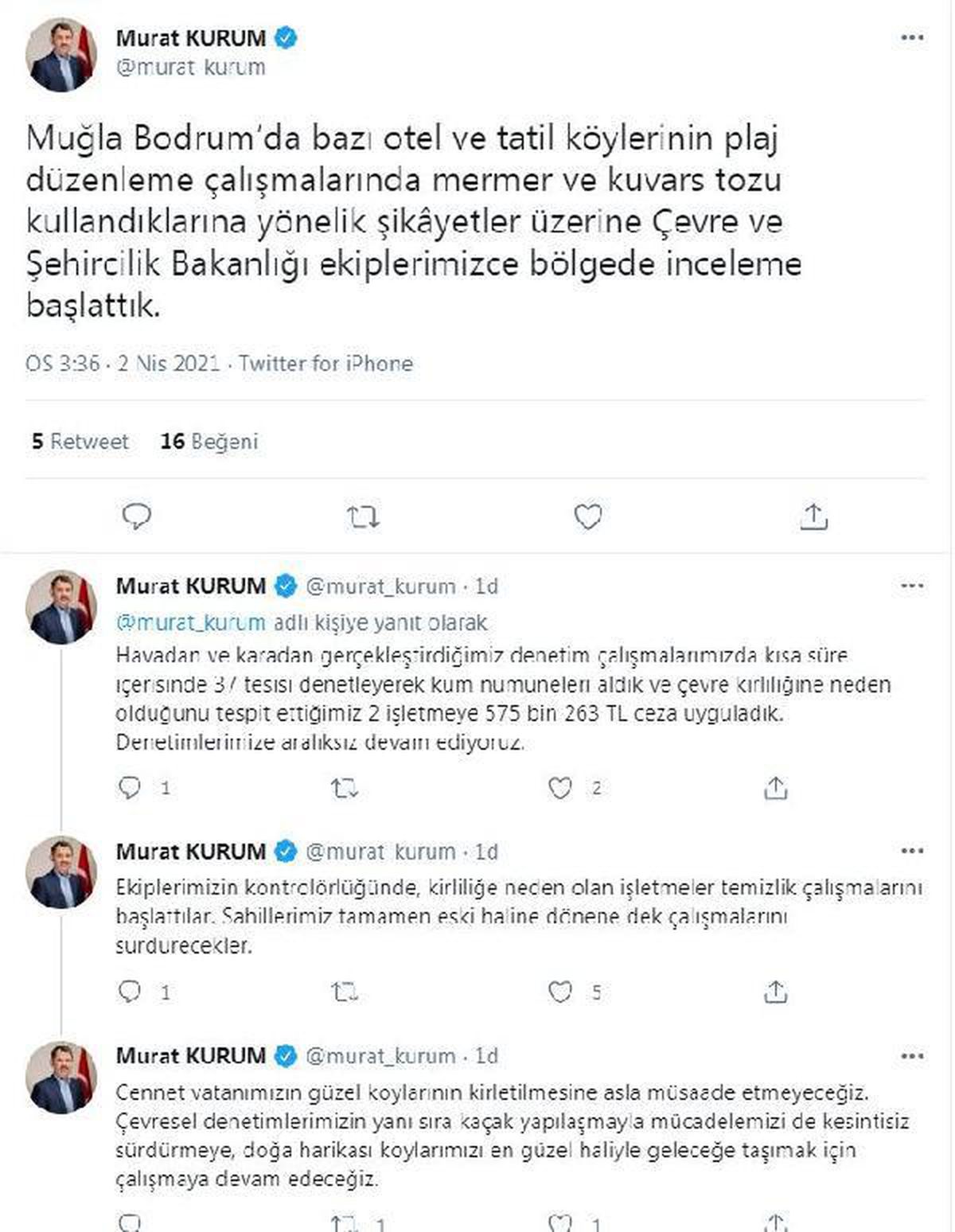 Bodrum\'da plaj düzenlemesi çalışmalarında mermer ve kuvars tozu kullanan 2 işletmeye para cezası