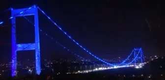 Fatih Sultan Mehmet Köprüsü, 'Dünya Otizm Farkındalık' gününde maviye büründü