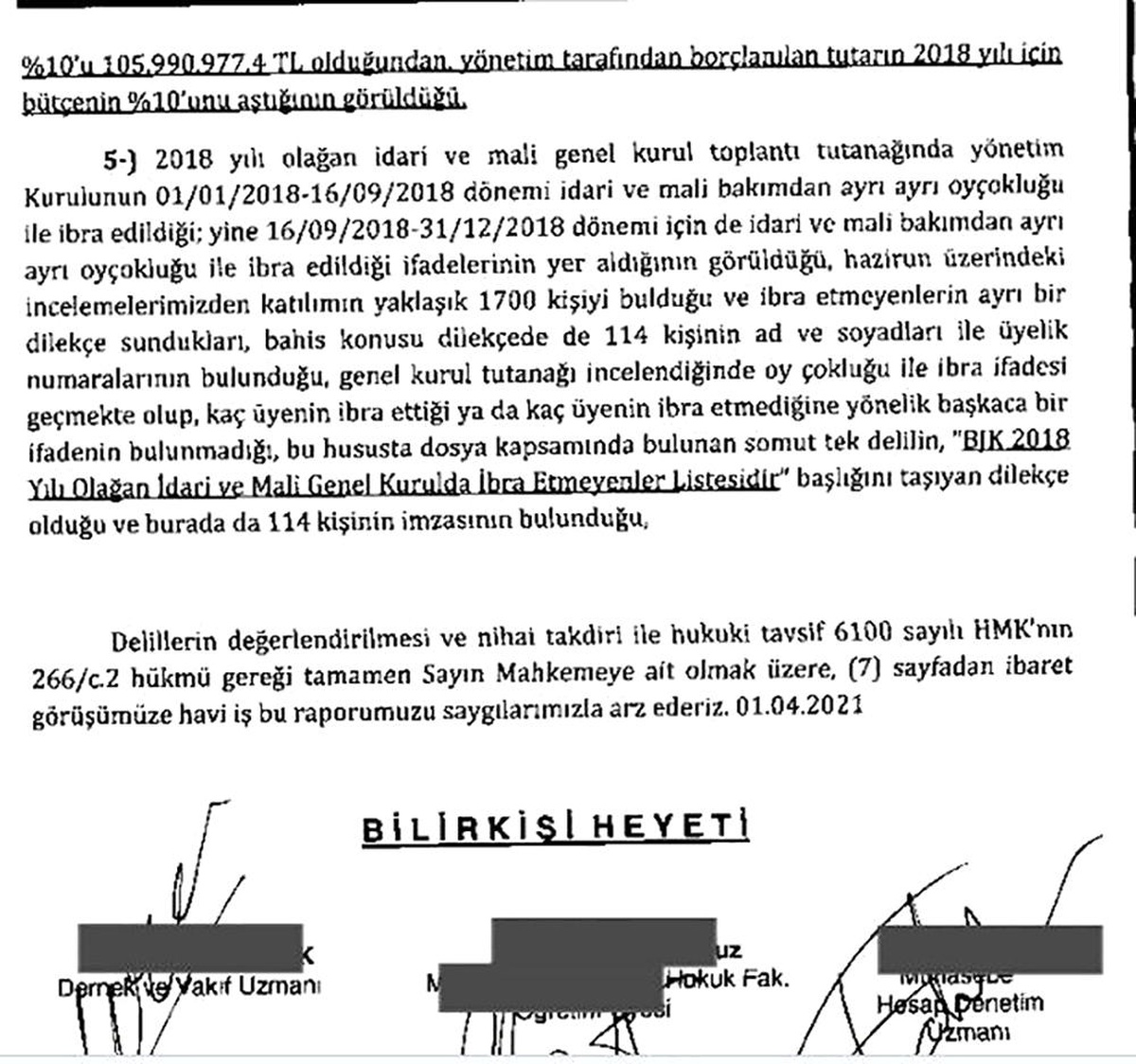 Fikret Orman dönemine ait bilirkişi raporu belli oldu