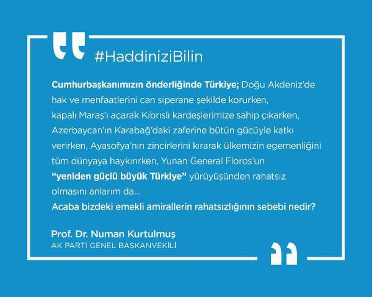 AK Parti\'li Kurtulmuş: Emekli Amirallerin rahatsızlığının sebebi nedir?
