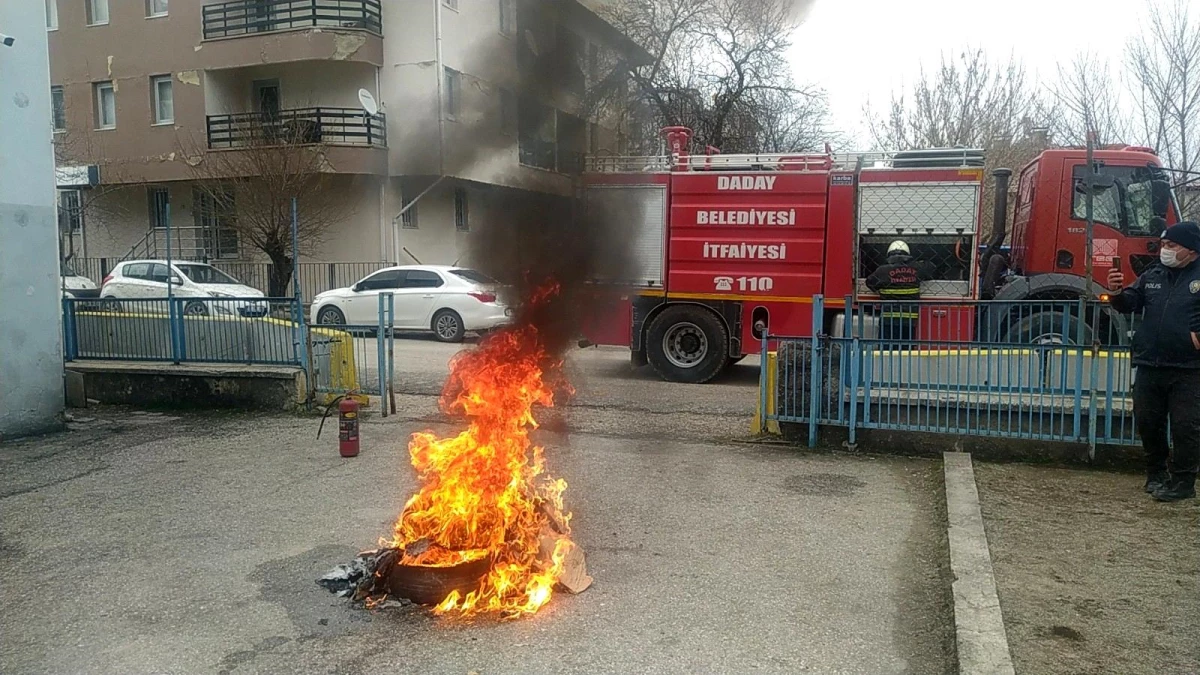 Daday\'da emniyet güçleri yangın tatbikatı yaptı