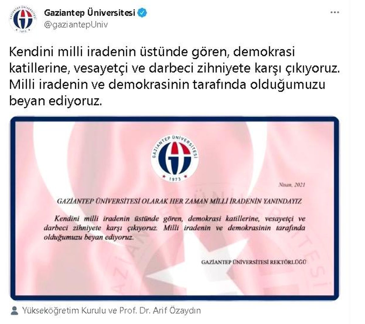 Gaziantep\'teki üniversitelerden bazı emekli amirallerin açıklamasına tepki