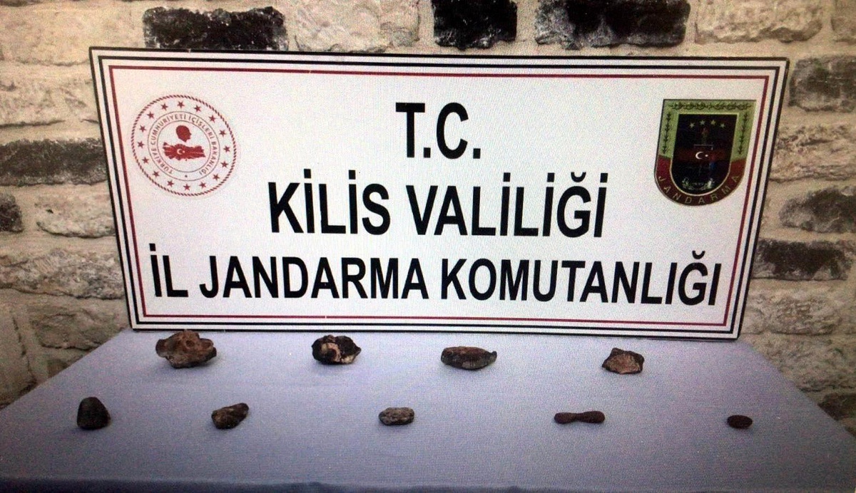 Kilis\'te 7 adet fosil ile 2 adet doğal taş ele geçirildi