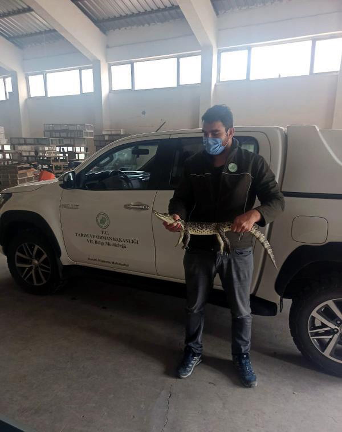 Adana\'da çiftlik evinde beslenen timsaha el konuldu