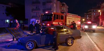 Son dakika haberi: Kaza yapan araç alev aldı, sürücünün imdadına polis yetişti