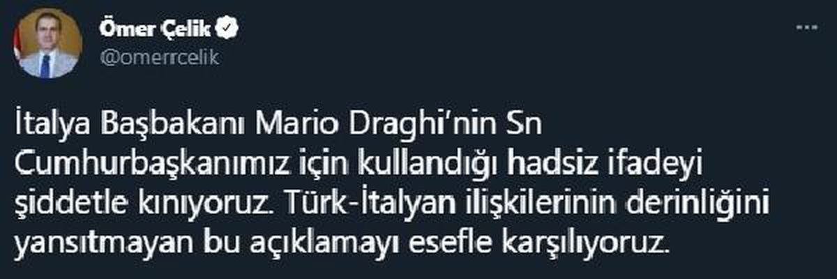 AK Parti\'li Çelik: Cumhurbaşkanımız hakkında kullanılan ifadeleri aynen iade ediyoruz