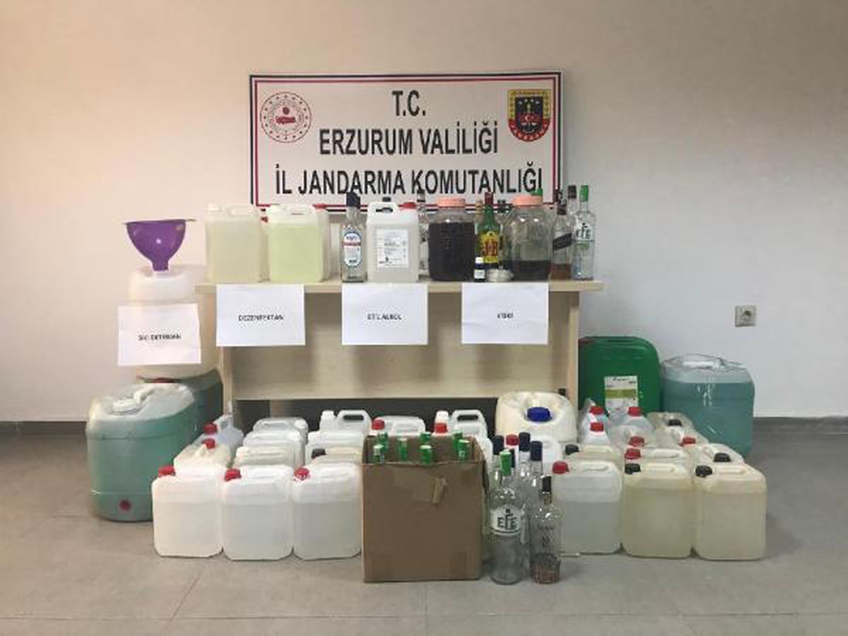 Erzurum\'da sahte alkol ve dezenfektan operasyonu: 1 gözaltı