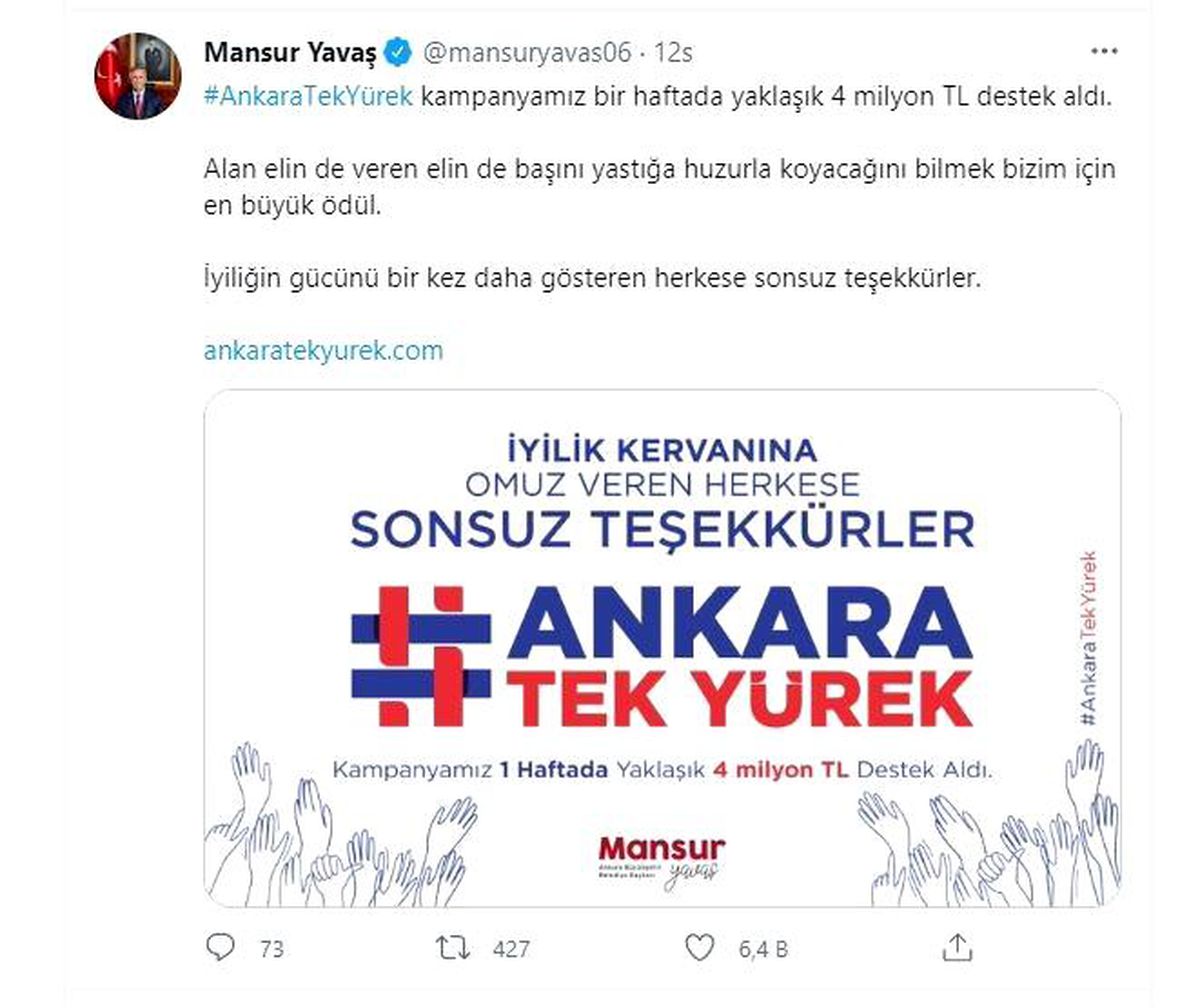 \'6 Milyon Tek Yürek\' kampanyasına destek çığ gibi büyüyor