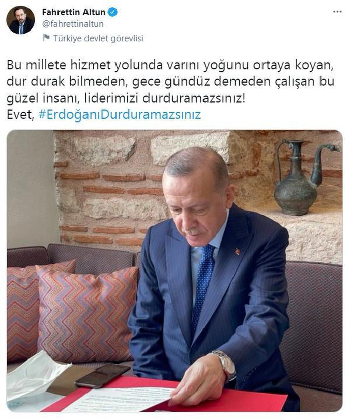 İletişim Başkanı Altun: Erdoğan\'ı durduramazsınız