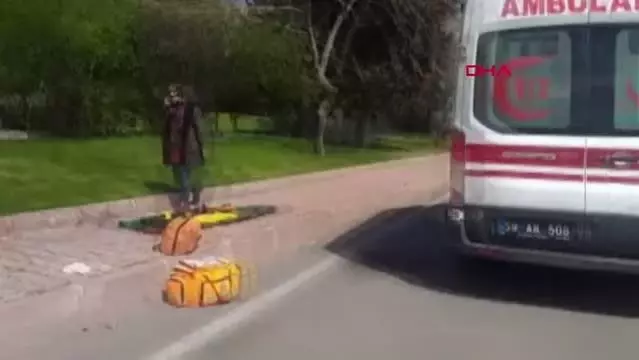 Son dakika haberi... Yaralı motosiklet sürücüsüne ilk müdahaleyi çarptığı ambulansın personeli yaptı