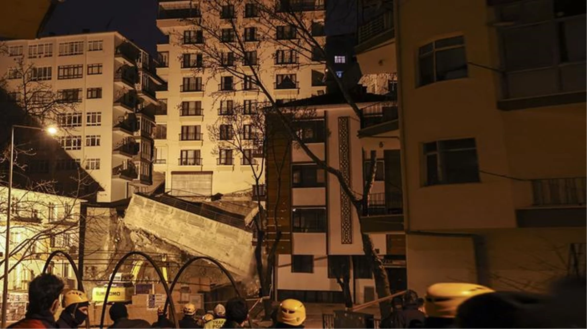 Ankara\'da panik! İnşaat nedeniyle temeli kayan apartmanla birlikte 21 bina tahliye edildi
