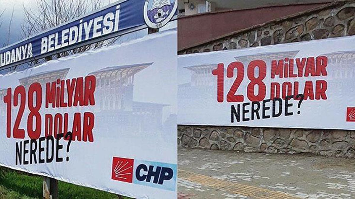 CHP\'nin "128 milyar dolar nerede?" afişine Cumhurbaşkanı\'na hakaretten soruşturma