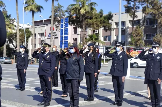 Son dakika haberleri... Türk Polis Teşkilatı'nın 176. kuruluş yıl dönümünde Marmaris'te Atatürk anıtına çelenk sunuldu